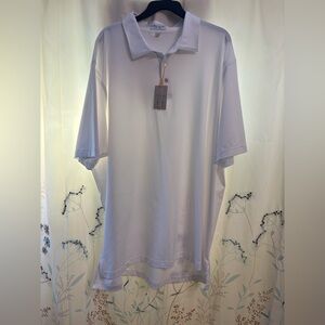 Peter Millar Summer Comfort Performance Men's Classic White Polo Shirt Sz 3XL